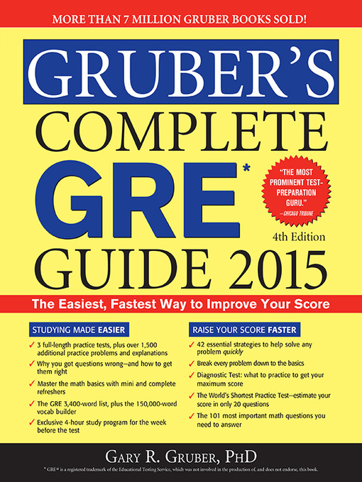 Cover image for Gruber's Complete GRE Guide 2015